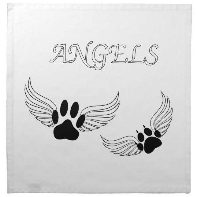 Angel Pet Paws Cloth Napkin (Front)