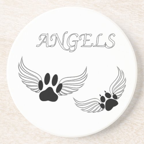 Angel Pet Paws Drink Coaster