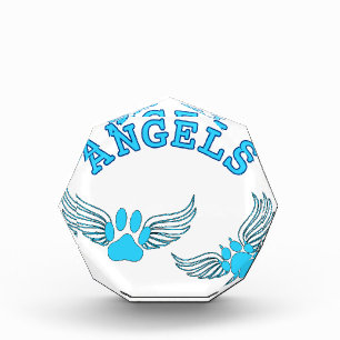 Angel Pet Paws In Blue Acrylic Award