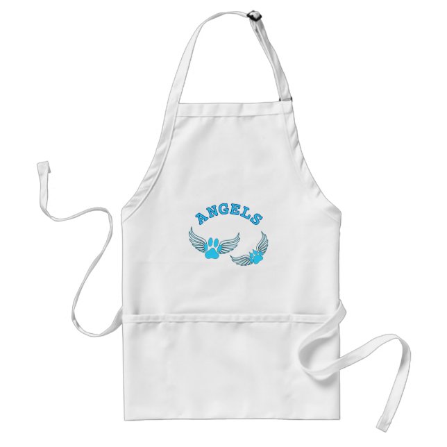 Angel Pet Paws In Blue Adult Apron (Front)