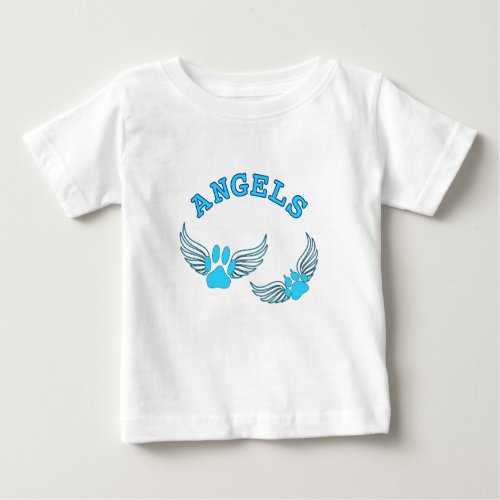 Angel Pet Paws In Blue Baby T_Shirt