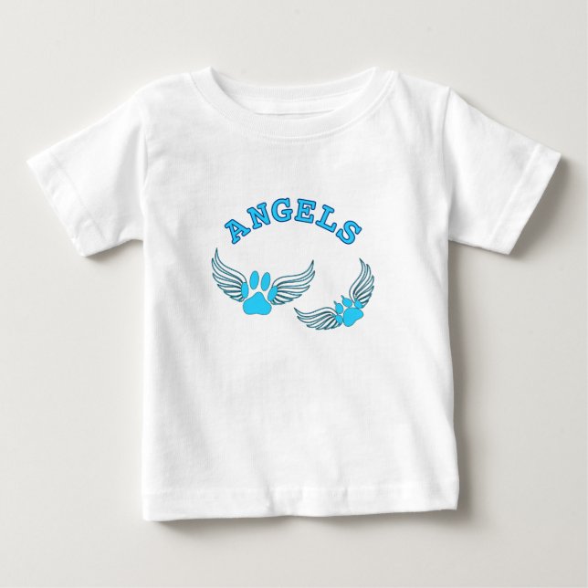 Angel Pet Paws In Blue Baby T-Shirt (Front)