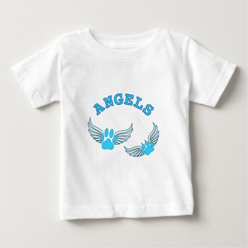 Angel Pet Paws In Blue Baby T_Shirt