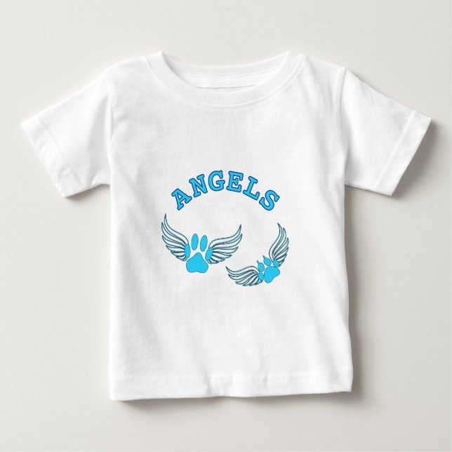Angel Pet Paws In Blue Baby T-Shirt (Front)