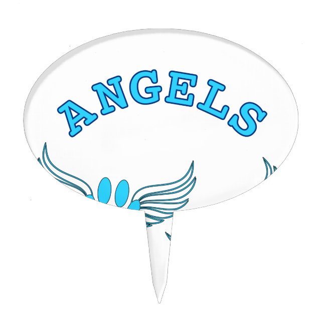Angel Pet Paws In Blue Cake Topper (Front)