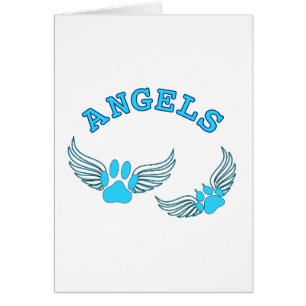 Angel Pet Paws In Blue Cards