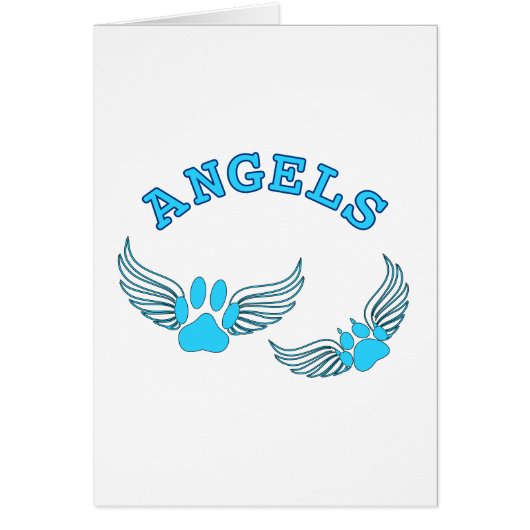 Angel Pet Paws In Blue Cards (Front)