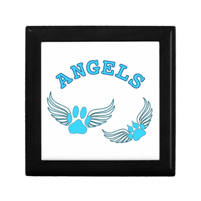 Angel Pet Paws In Blue Gift Box (Front)