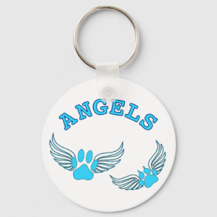 Angel Pet Paws In Blue Keychain