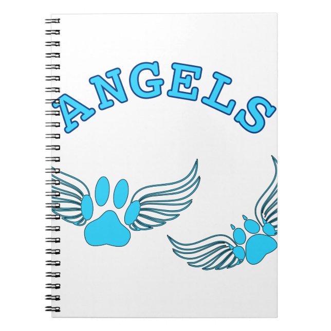 Angel Pet Paws In Blue Notebook (Front)
