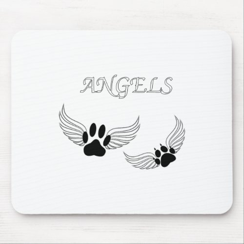 Angel Pet Paws Mouse Pad