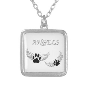 Angel Pet Paws Silver Plated Necklace
