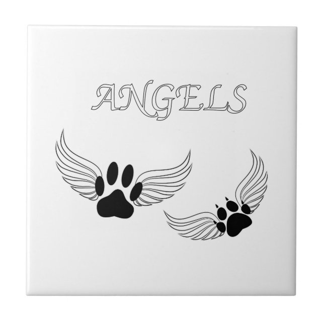 Angel Pet Paws Tile (Front)