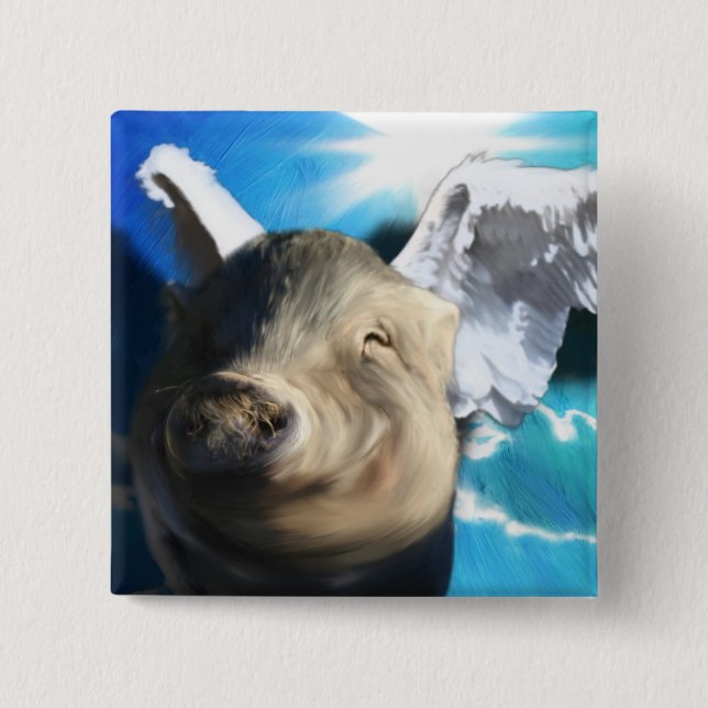 Angel Pig Button (Front)
