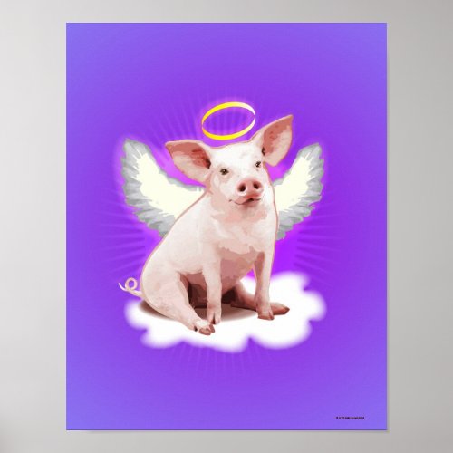 Angel Pig Poster