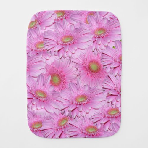 Angel Pink Gerbera Flowers Baby Burp Cloth