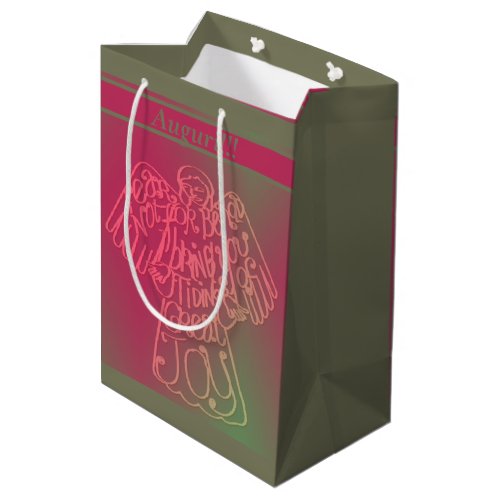 Angel Pink  Grey Gift Bag