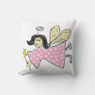Angel (pink) throw pillow