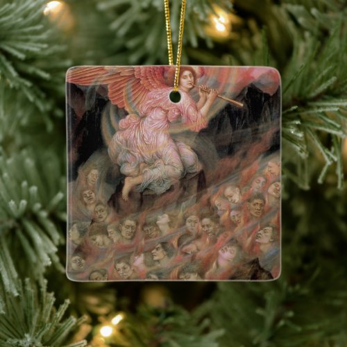 Angel Piping to Souls in Hell by Evelyn De Morgan Ceramic Ornament
