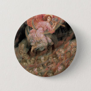 Angel Piping to Souls in Hell by Evelyn De Morgan Pinback Button