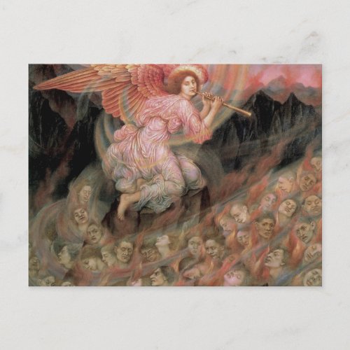 Angel Piping to Souls in Hell by Evelyn De Morgan Postcard