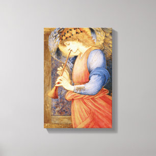 Angel Playing a Flageolet (by Edward Burne-Jones) Canvas Print