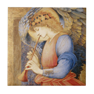 Angel Playing a Flageolet (by Edward Burne-Jones) Ceramic Tile