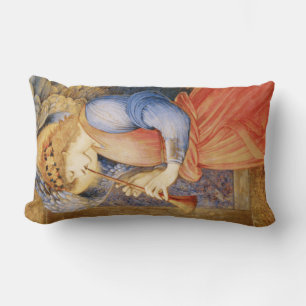 Angel Playing a Flageolet (by Edward Burne-Jones) Lumbar Pillow