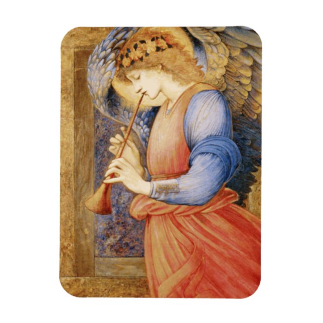 Angel Playing a Flageolet (by Edward Burne-Jones) Magnet (Vertical)