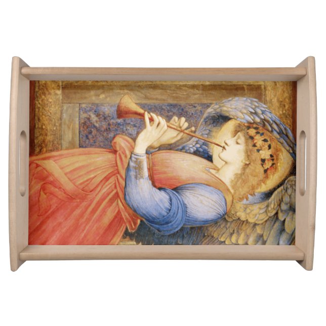 Angel Playing a Flageolet (by Edward Burne-Jones) Serving Tray (Front)