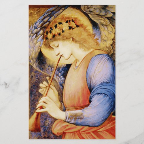 Angel Playing a Flageolet by Edward Burne Jones Stationery
