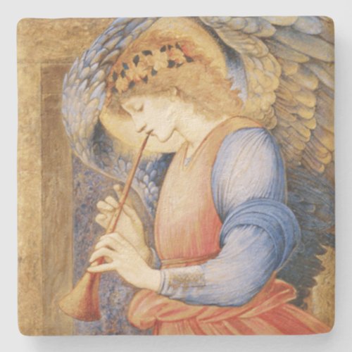 Angel Playing a Flageolet by Edward Burne_Jones Stone Coaster