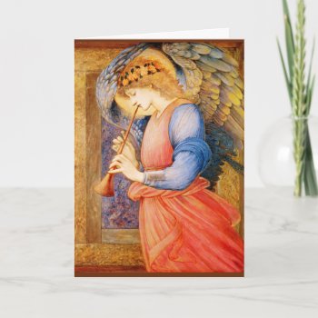 Angel Playing A Flageolet Edward Burne-jones Holiday Card by Annaart at Zazzle