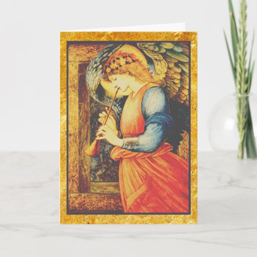 Angel Playing a Flageolet Fine Art Holiday Card