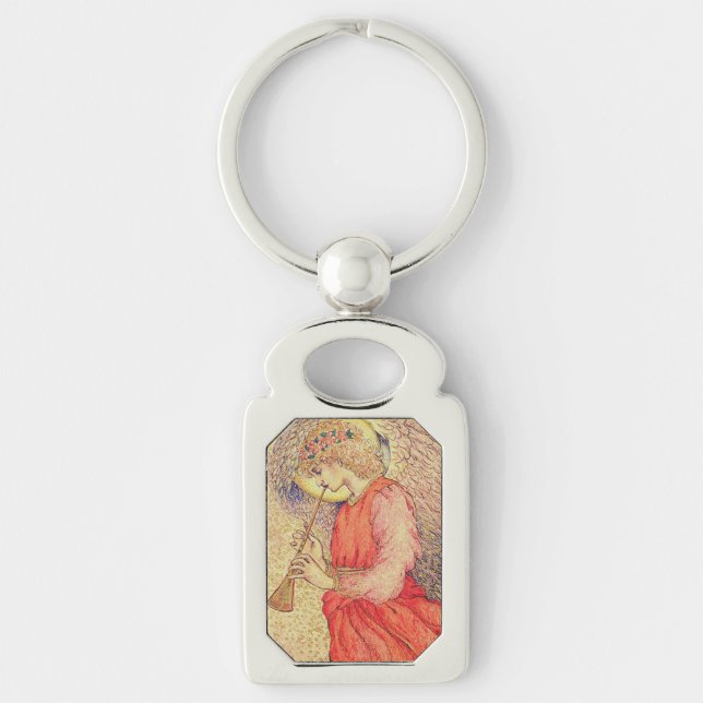Angel Playing a Flageolet Keychain (Front)