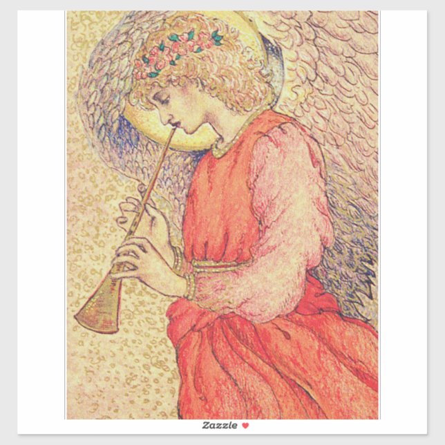 Angel Playing a Flageolet Sticker (Sheet)