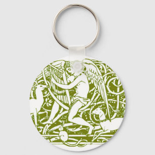 Angel Playing a Harp Keychain