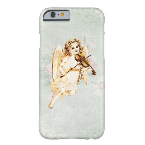 Angel Playing a Violin on Vintage Paper Background Barely There iPhone 6 Case