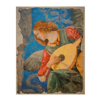 Angel Playing Lute By Melozzo Da Forlì Wood Wall Art by musickitten at Zazzle