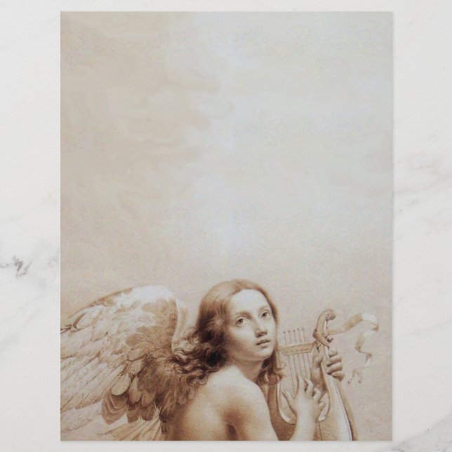 ANGEL PLAYING LYRA OVER THE CLOUDS (Front)