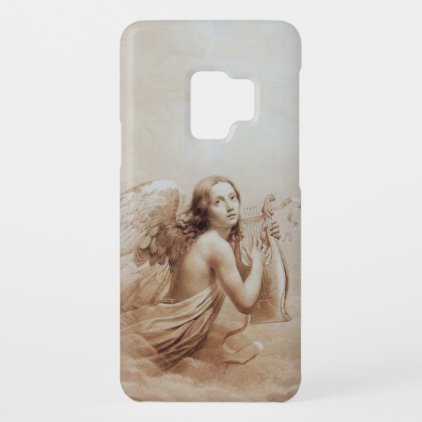 ANGEL PLAYING LYRA OVER THE CLOUDS brown Case-Mate Samsung Galaxy S9 Case