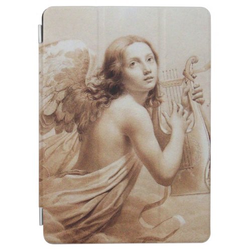ANGEL PLAYING LYRA OVER THE CLOUDS brown iPad Air Cover
