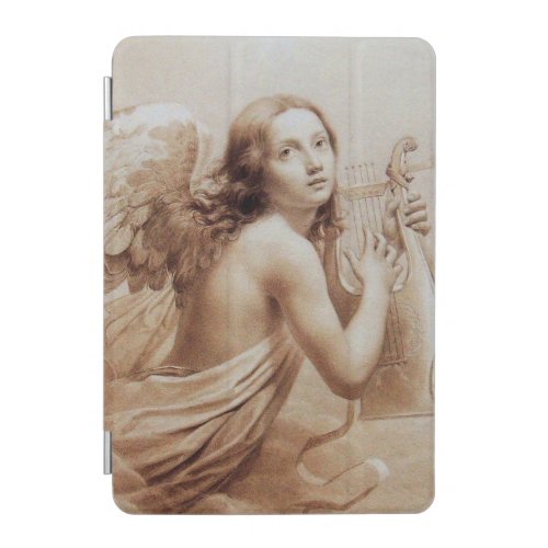 ANGEL PLAYING LYRA OVER THE CLOUDS brown iPad Mini Cover