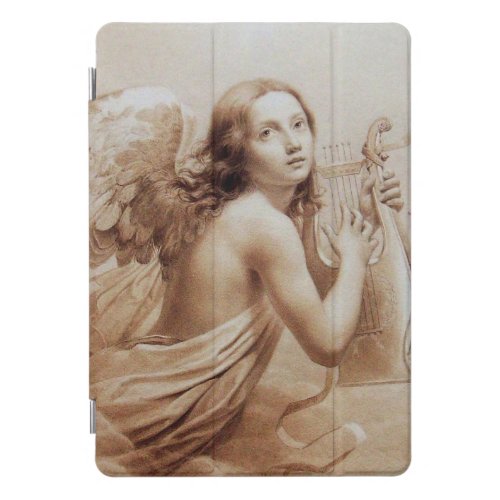 ANGEL PLAYING LYRA OVER THE CLOUDS brown iPad Pro Cover