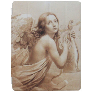 ANGEL PLAYING LYRA OVER THE CLOUDS brown iPad Smart Cover