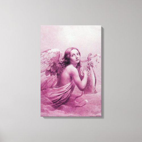 ANGEL PLAYING LYRA OVER THE CLOUDS CANVAS PRINT