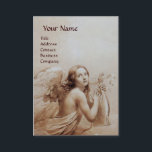 ANGEL PLAYING LYRA OVER THE CLOUDS, Gold Metallic Business Card<br><div class="desc">Elegant,  artistic and classic design  watercolor painting in white sepia, brown colors re-elaborated from 18 th Century Italian fine art .</div>