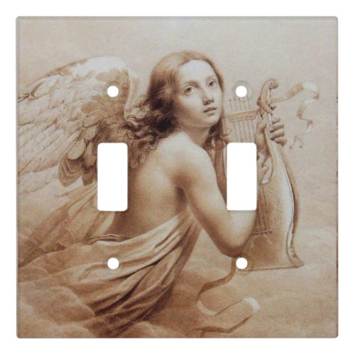 ANGEL PLAYING LYRA OVER THE CLOUDS LIGHT SWITCH CO