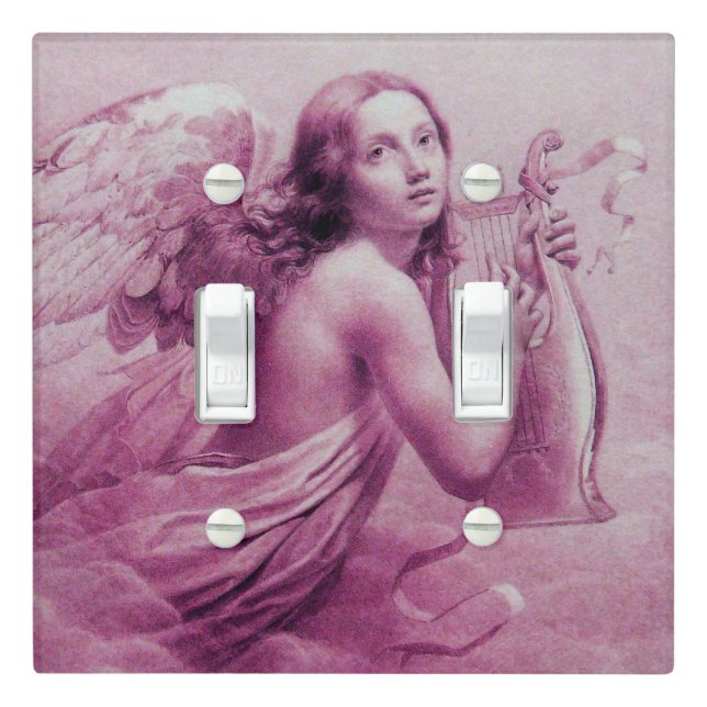 ANGEL PLAYING LYRA OVER THE CLOUDS LIGHT SWITCH CO (In Situ)