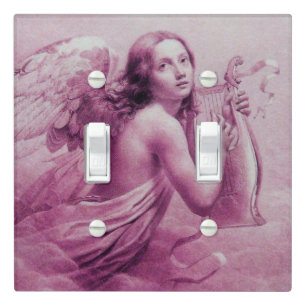 ANGEL PLAYING LYRA OVER THE CLOUDS LIGHT SWITCH CO COVER